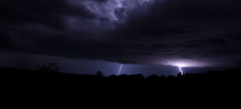 orage de nuit et coup de foudre