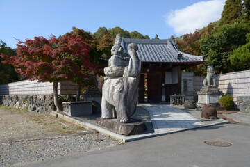 霊源寺　山門と普賢菩薩像　京都市右京区嵯峨