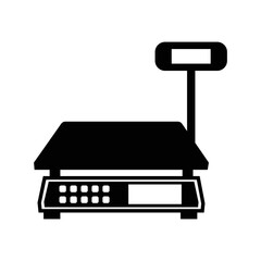 Digital electronic scale machine icon | Black Vector illustration |
