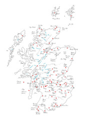 Scotland map - vector drawing