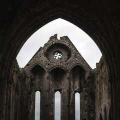 Fototapeta na wymiar Castle Rock of Cashel in Ireland, Cloudy