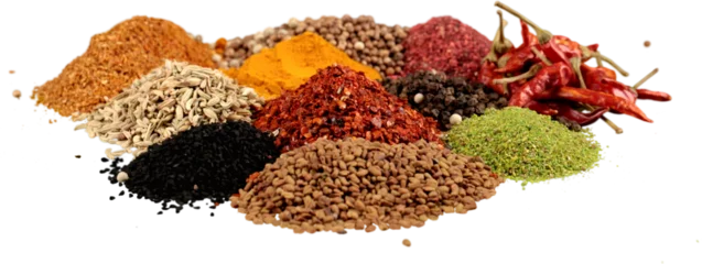 Fototapete Rund Variety of Dried Spice - Isolated © BillionPhotos.com