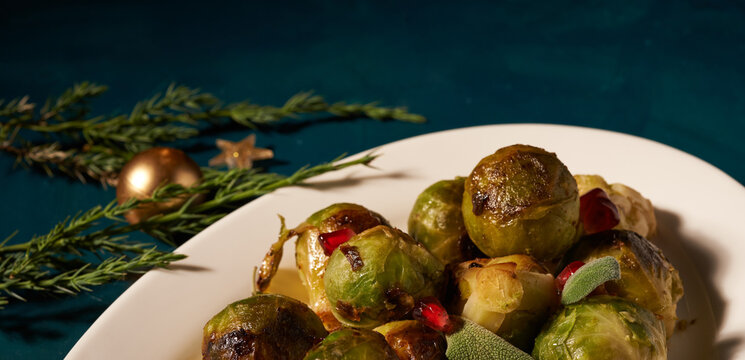 Baked Brussel Sprout, Vegan Christmas Dish