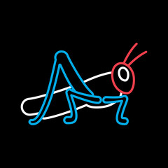 Grasshopper locust vector isolated icon