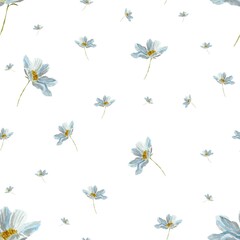 Camomile Daisy lower pattern a watercolor large 