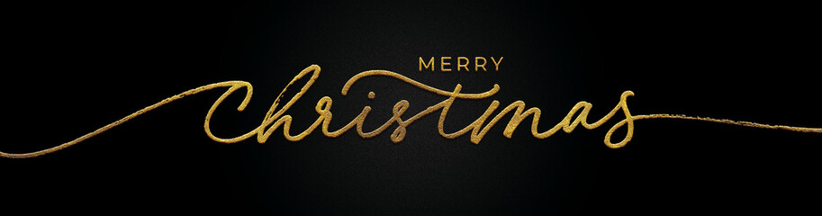 Fototapeta na wymiar Merry Christmas golden calligraphy design banner