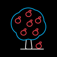 Apple tree isolated vector icon