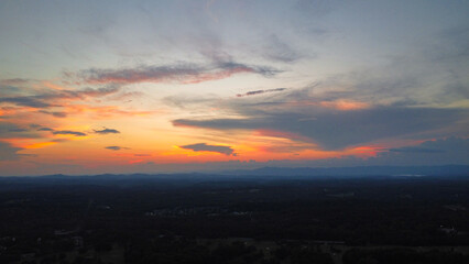 sunset over blue ridge mountains