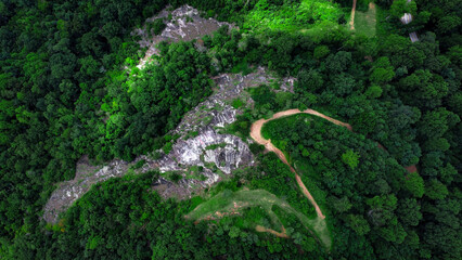 mountain cliff from above