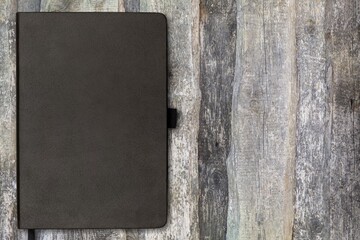 Stylish black leather office notebook