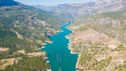 The dam built to generate energy on the Ermenek Stream in Mersin Mut district