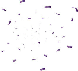 congratulatory background with violet confetti on white background. Vector illustration - obrazy, fototapety, plakaty