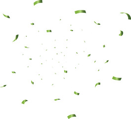 congratulatory background with green confetti on white background. Vector illustration - obrazy, fototapety, plakaty