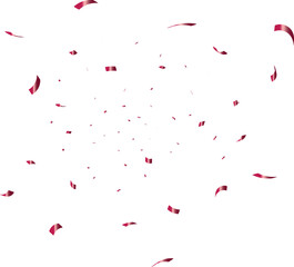 congratulatory background with red confetti on white background. Vector illustration