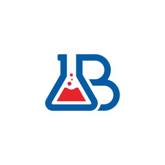 Letter B and lab glass logo design