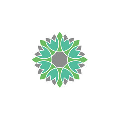 Decorative flower logo design concept