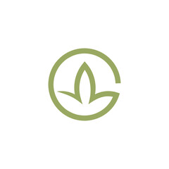 G lotus logo design vector