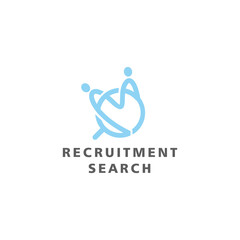 Obraz na płótnie Canvas Job recruitment logo design vector, logo magnifying glass, logo office worker