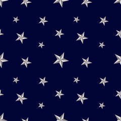 Obraz na płótnie Canvas seamless pattern of stars. Silver stars on a editable background. Vector. textile, background, packaging, printing, website.