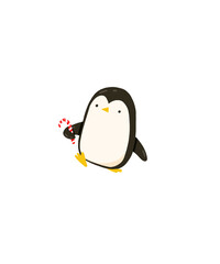 penguin on snow