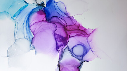 Alcohol ink. Blue Tint. Sophisticated Wallpaper.