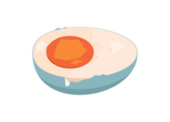 Salted egg. Half part. Simple flat illustration.