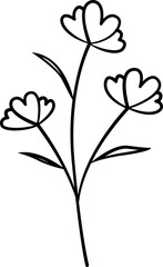 Hand drawn flower line art illustration