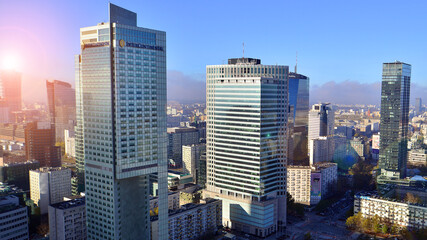 Obraz na płótnie Canvas Aerial cityscape of city from viewing tarrace