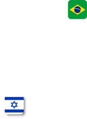 Israel flag - flat vector square with rounded corners and dropped shadow.