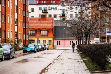 Colorful houses in Malmo, Sweden