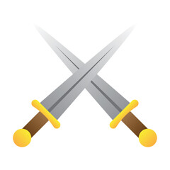 Isolated pair of dagger weapons medieval icon Vector