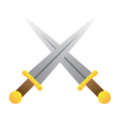 Isolated pair of dagger weapons medieval icon Vector