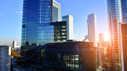 Obraz na płótnie Canvas Skyscrapers in the financial district of downtown