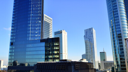 Fototapeta na wymiar Skyscrapers in the financial district of downtown