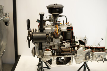 A car engine removed from the car. Real photo.