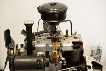 A car engine removed from the car. Real photo.