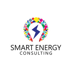 Light Bulb colorful Energy Electrical Power Logo design