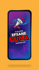 Black Friday vector design. Turkish language 