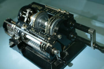 Retro cash register. Objects of the past.