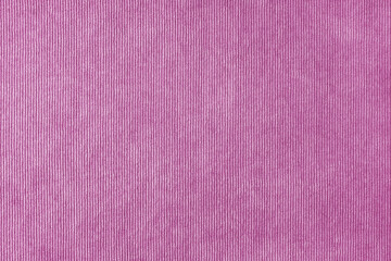 Fototapeta premium Texture background of velours pink fabric. Upholstery velveteen texture fabric, corduroy furniture textile material, design interior, decor. Ridge fabric texture close up, backdrop, wallpaper.