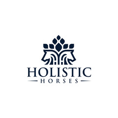 horse flower, horse leaf, horse tulip, an elegant logo