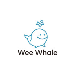 Cute Whale Swimming Line Vector Icon Illustration. Isolated Premium Vector Animal Nature Icon Concept. Flat Cartoon Style