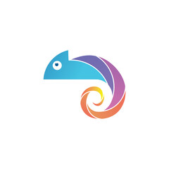 Colorful chameleon logo design