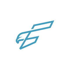 Letter F eagle logo is great for initials, technology, digital, internet, sports etc.