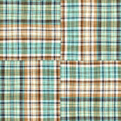 Teal rustic coastal beach house check fabric tile. Seamless sailor flannel textile gingham repeat swatch.