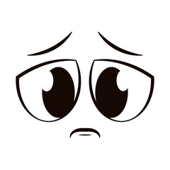 White flat sad face expression avatar Vector