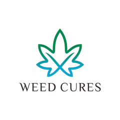 cannabis leaf logo Designs Inspiration Isolated on White Background