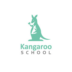 kangaroo icon logo education vector illustration