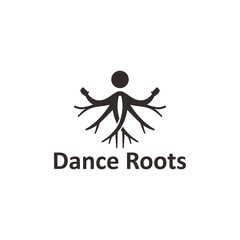 Abstract human roots logo with circular shape. Unique Dryad Tree Vector Illustration, hand drawn abstract roots with woman shape.