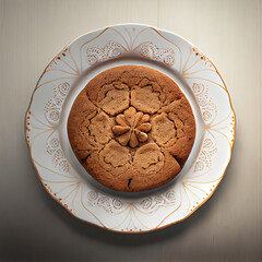 Crispy cookie on a plate